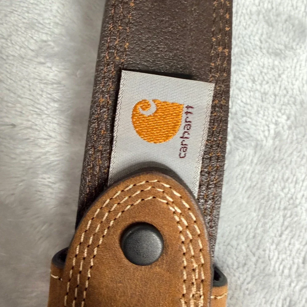 Carhartt Mens Brown Genuine Italian Leather Belt Size 40 Workwear 2202